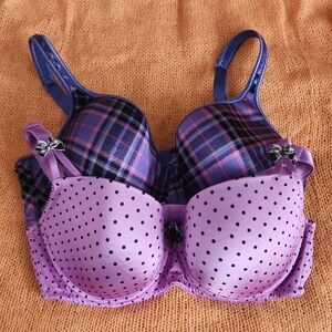 Addition Elle Purple and Black Bra Set 👑